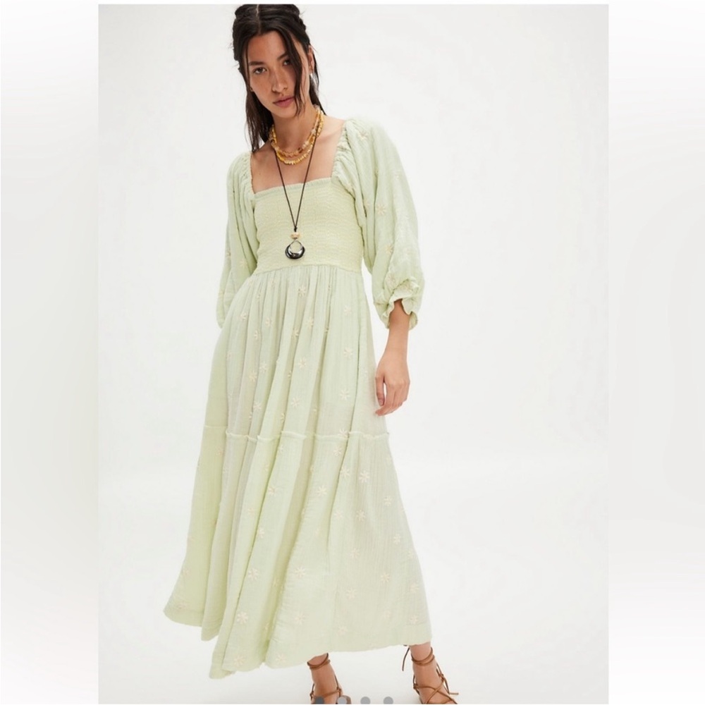 Free People Dahlia Embroidered Maxi Dress